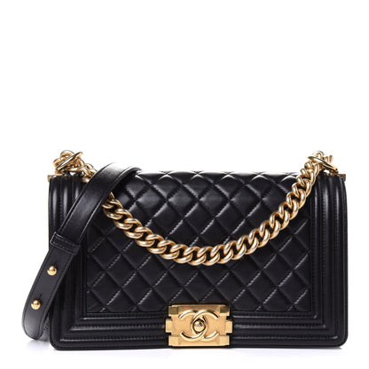 Chanel Lambskin Quilted Medium Boy Flap Black 1 of 5