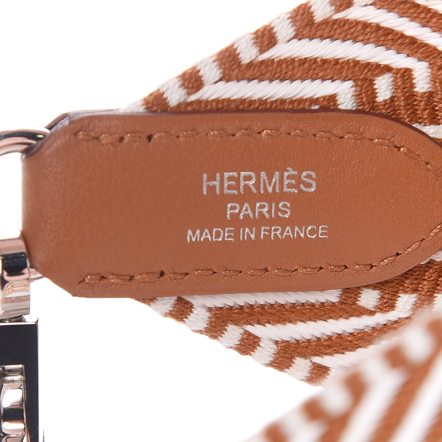 Hermes Toile Swift 50mm Sangle Cavale Shoulder Strap Ecru Beige Gold 4 of 5