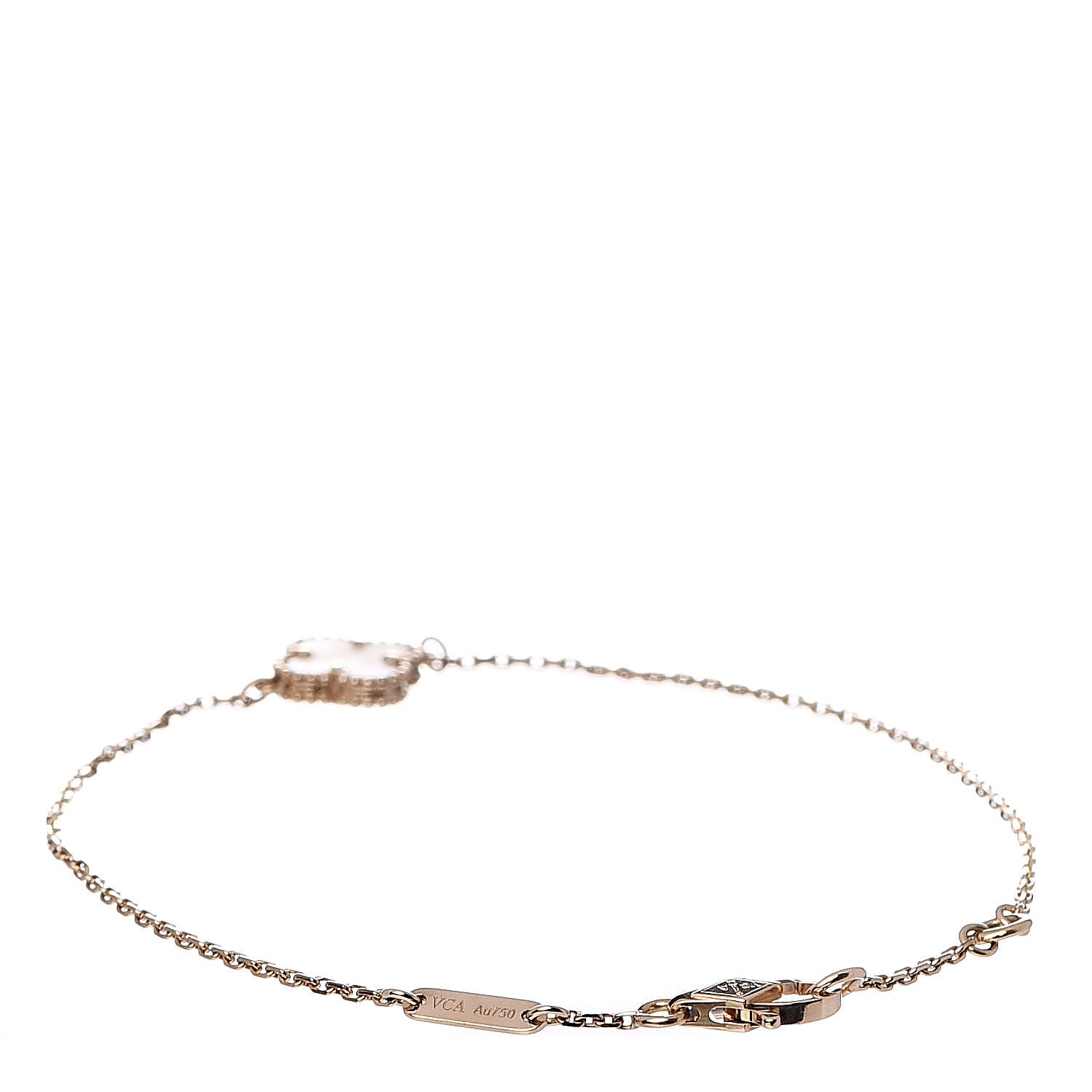 Van Cleef & Arpels 18K Yellow Gold Mother of Pearl Sweet Alhambra Bracelet 4 of 8