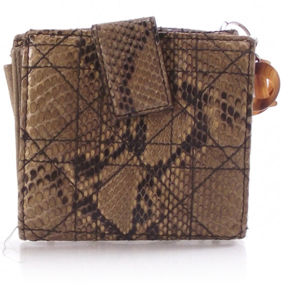 Python Flap Wallet Clutch Brown