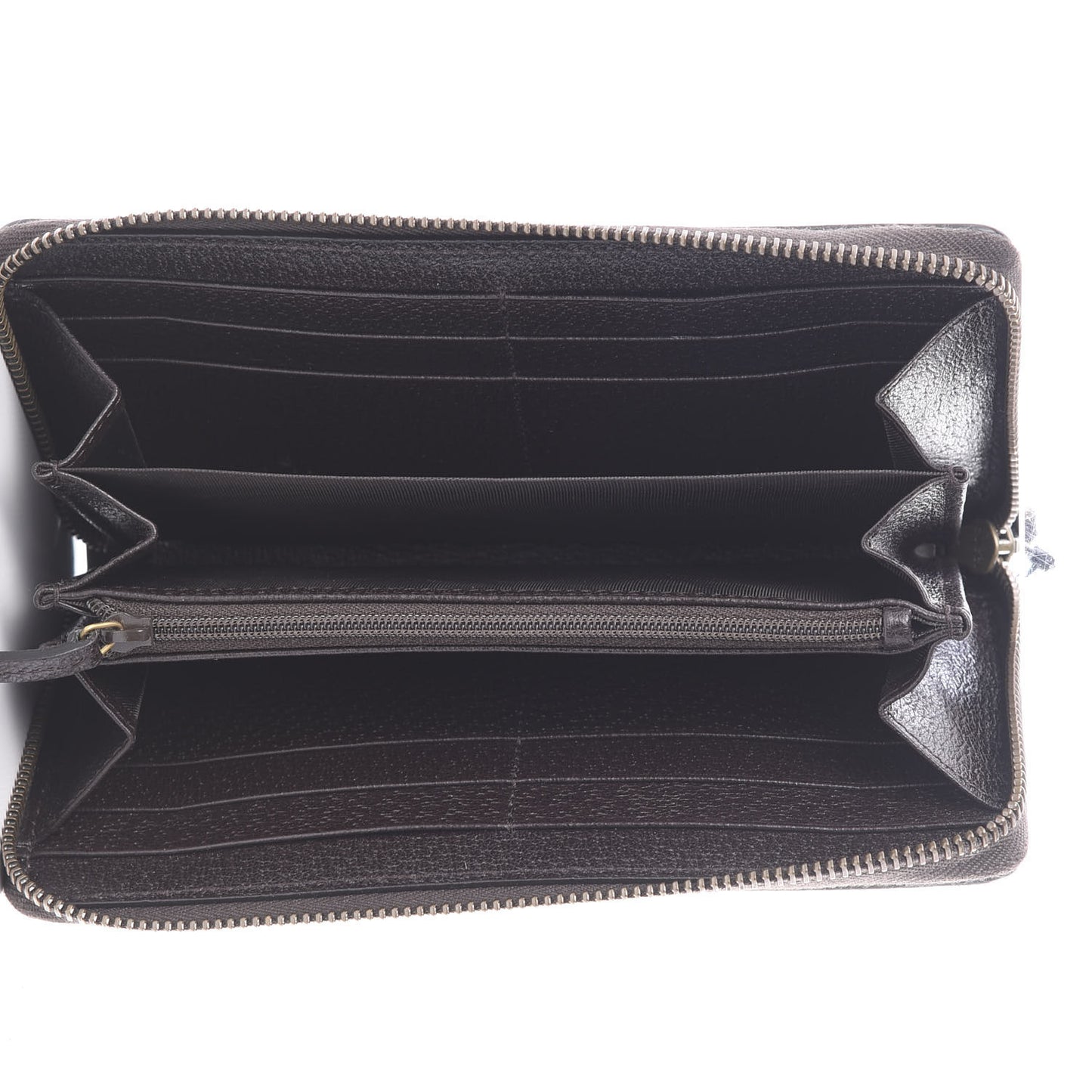 Dollar Calfskin Boar Effect GG Marmont Zip Around Wallet Dark Cocoa