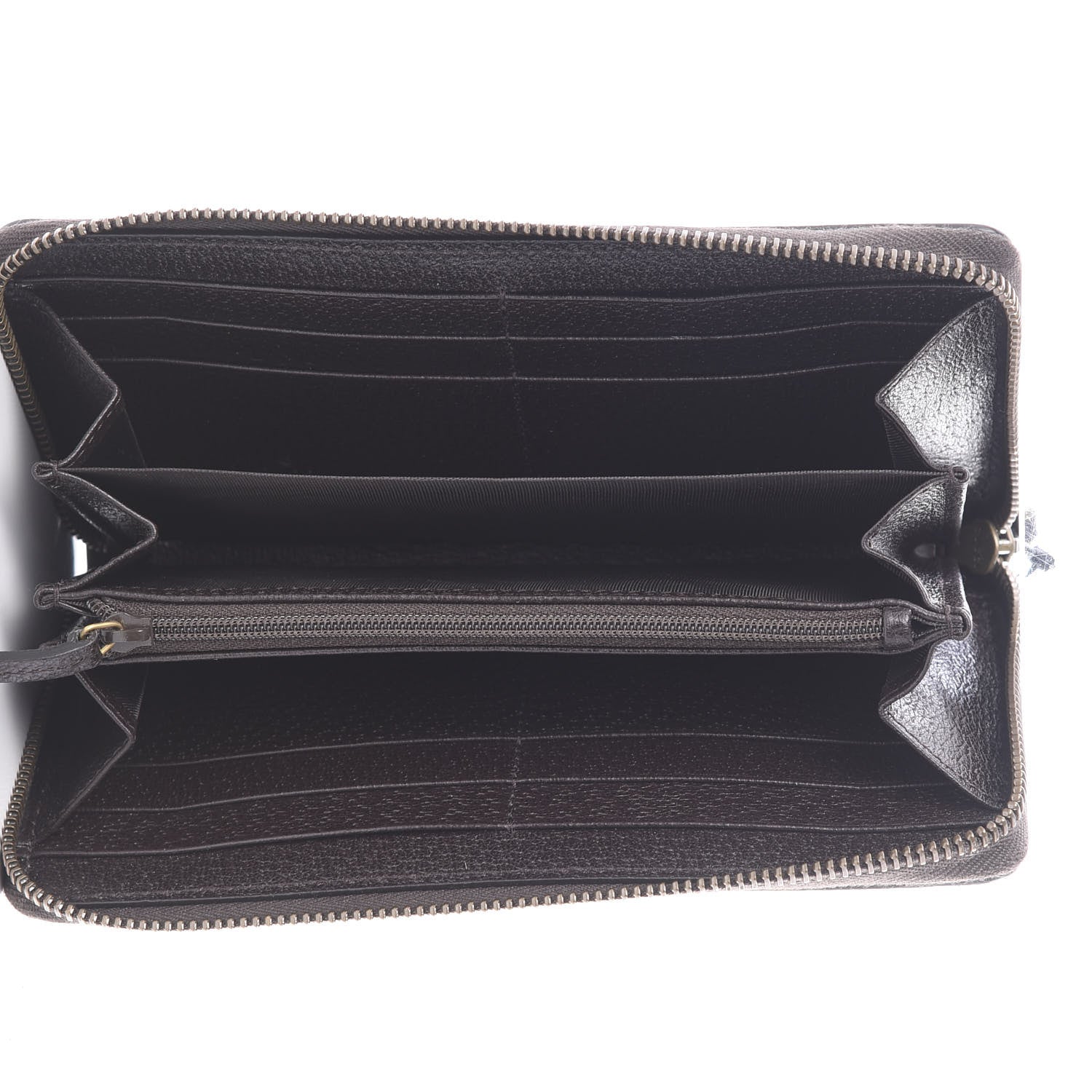 Gucci Dollar Calfskin Boar Effect GG Marmont Zip Around Wallet Dark Cocoa 4 of 7