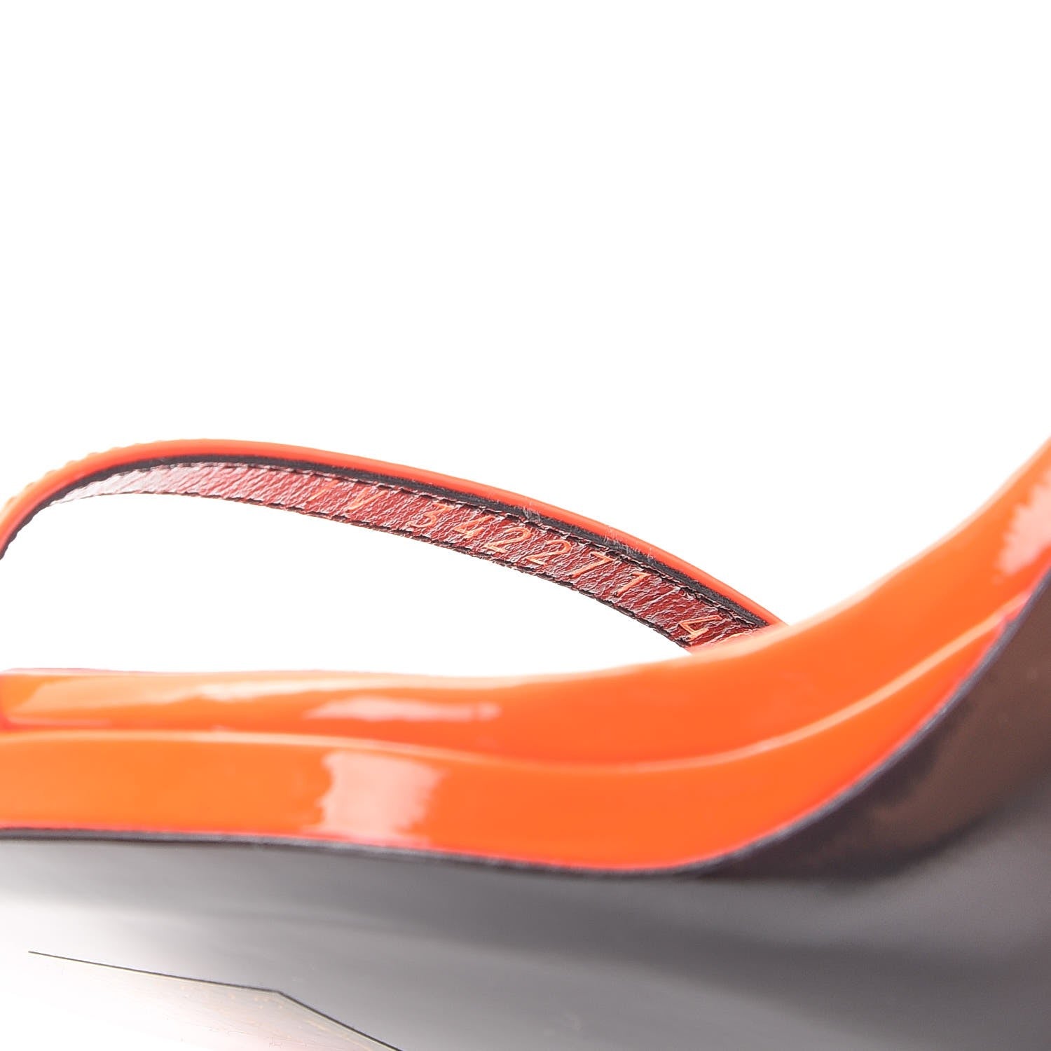 Saint Laurent Patent Calfskin Jane 80 Ankle Strap Sandals 40 Orange Fluo 8 of 9