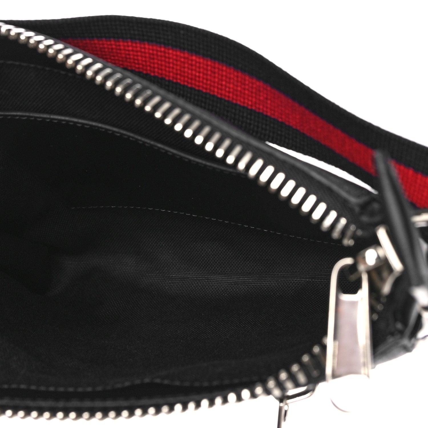 Gucci GG Supreme Monogram Web Small Flat Messenger Bag Black Grey 5 of 8