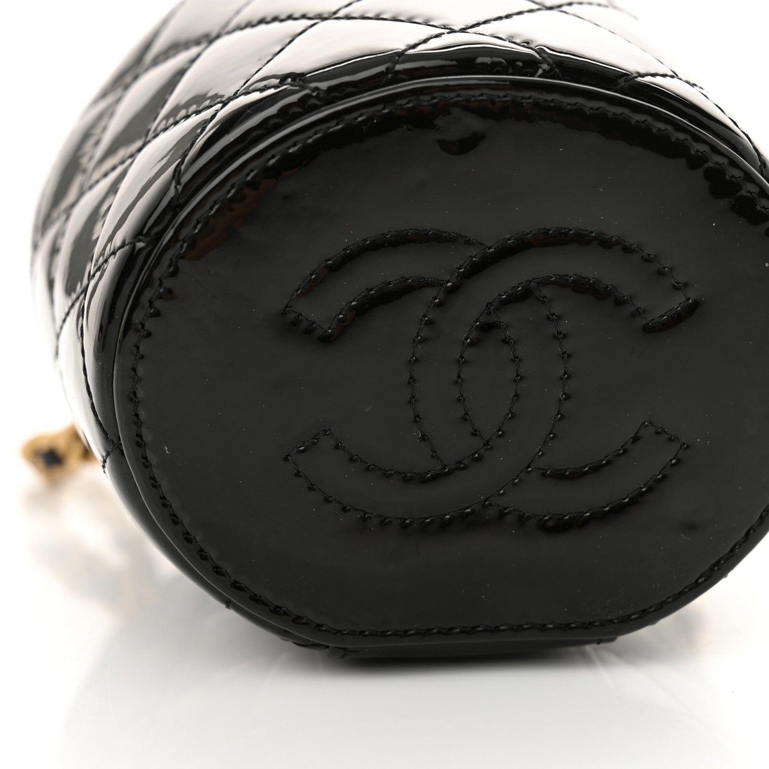 Chanel Patent Quilted Afternoon Tea Top Handle Vanity Case With Chain Black 12 of 12