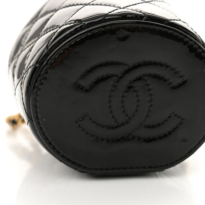 Chanel Patent Quilted Afternoon Tea Top Handle Vanity Case With Chain Black 12 of 12