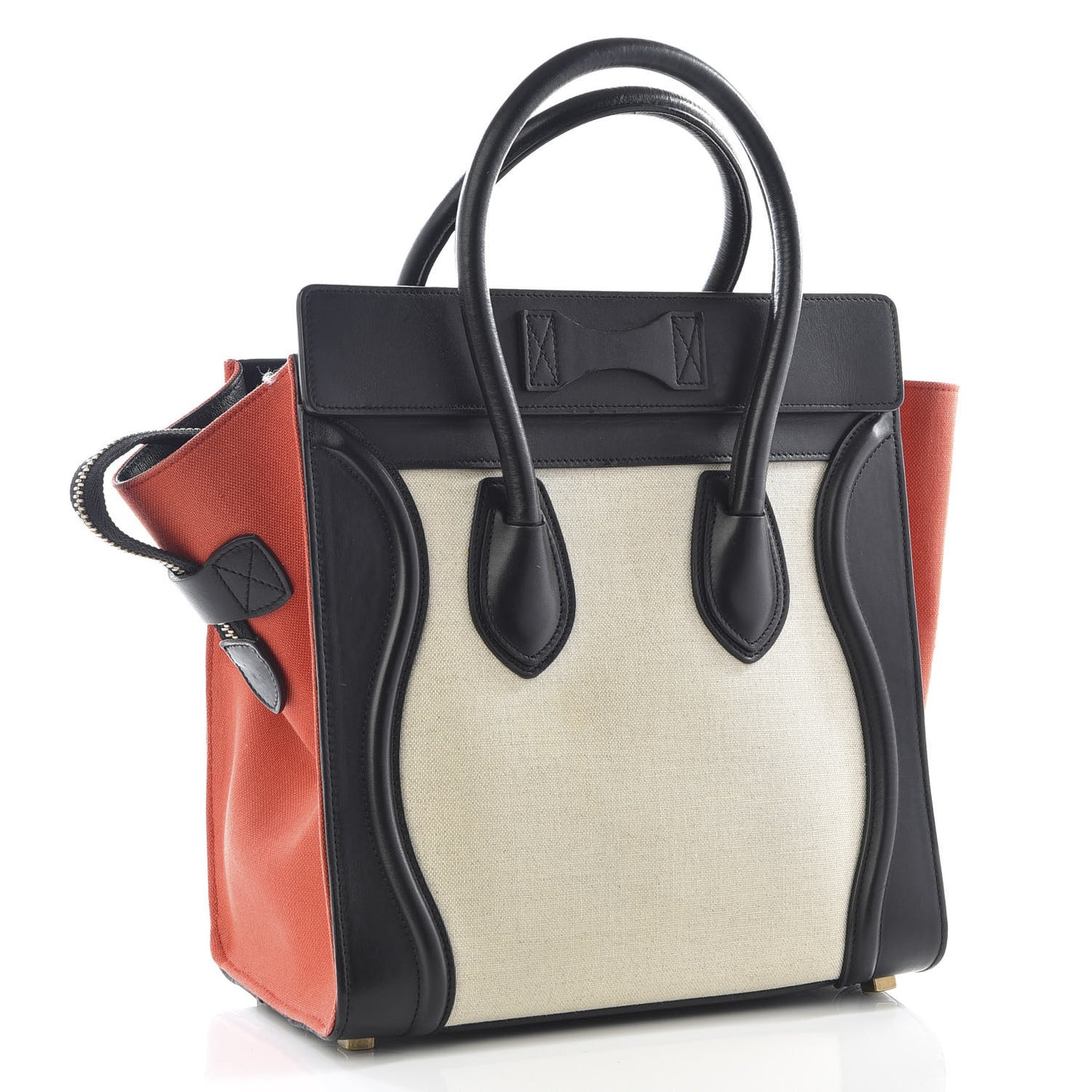 Linen Smooth Calfskin Micro Tri-Color Luggage Natural
