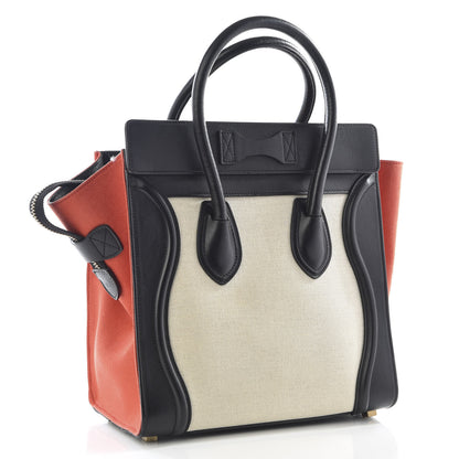 Celine Linen Smooth Calfskin Micro Tri-Color Luggage Natural 2 of 8
