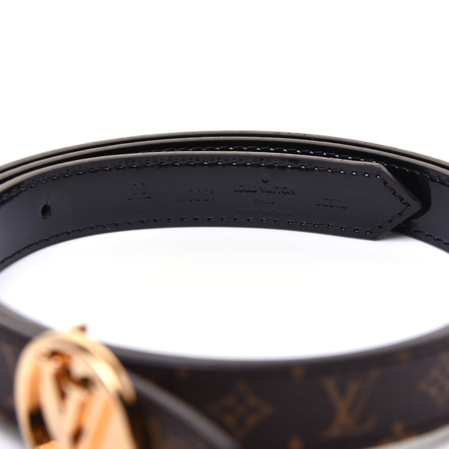 Monogram 25mm LV Circle Reversible Belt 90 36 Black
