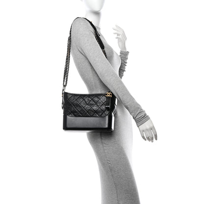 Chanel Aged Calfskin Quilted New Medium Gabrielle Hobo Black 2 of 11