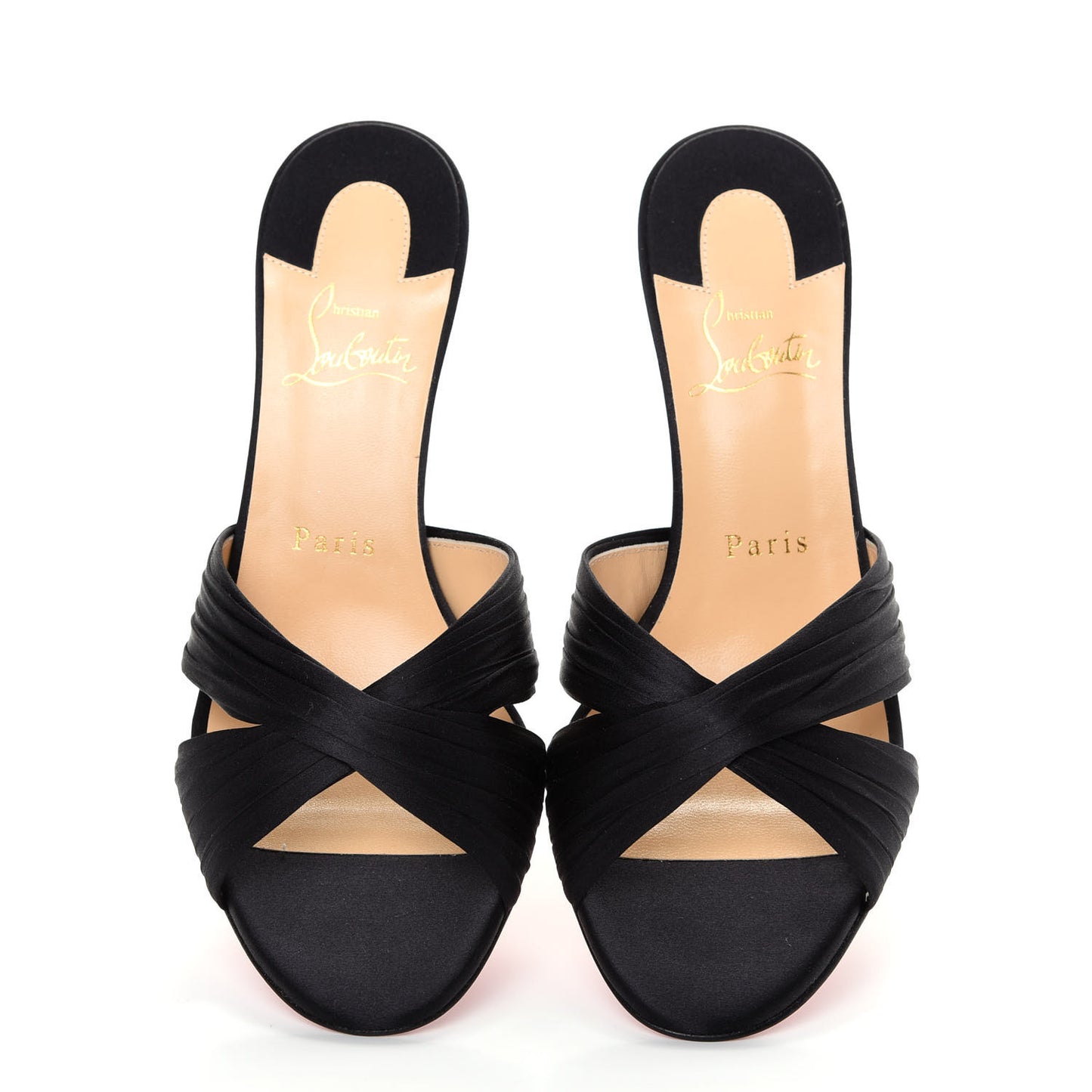 Crepe Satin Nicol Is Back 85 Slide Sandals 38 Black