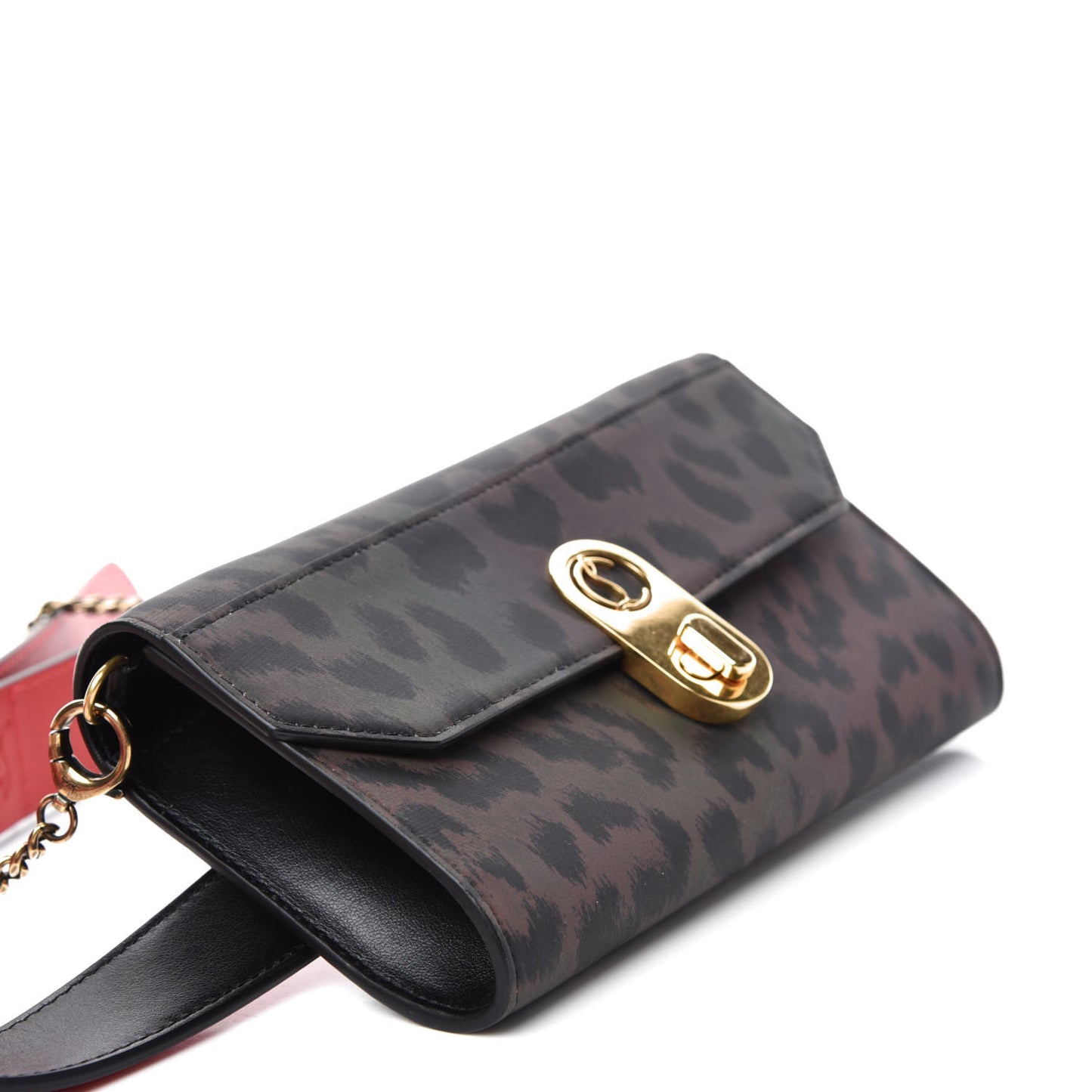 Calfskin Leopard Elisa Belt Bag Black