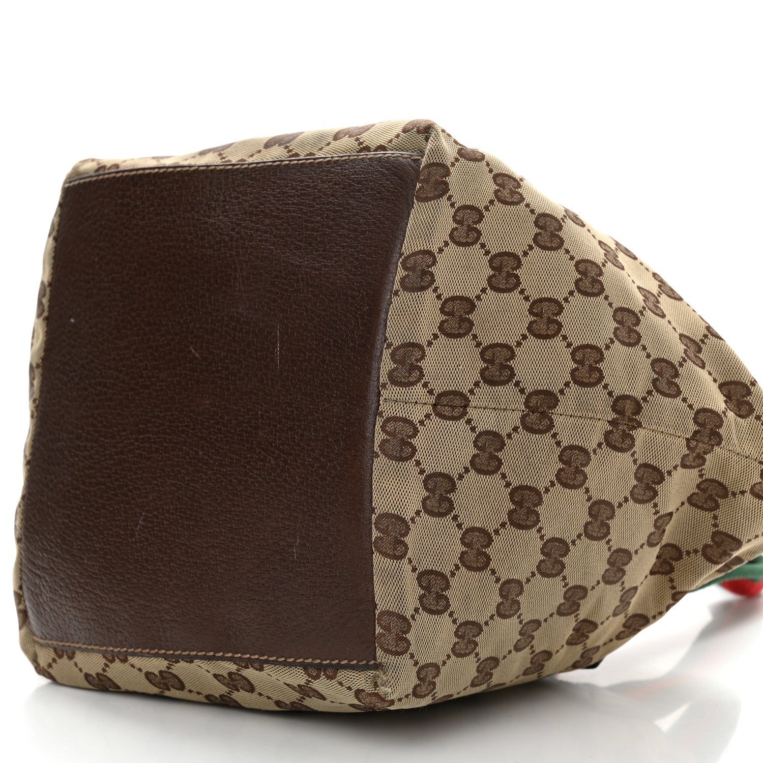 Gucci GG Monogram Small Web Handle Bucket Tote Dark Brown 10 of 15