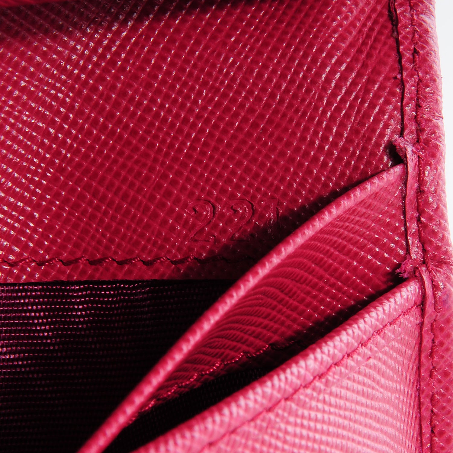 Prada Saffiano Metal Wallet Ibisco 9 of 10