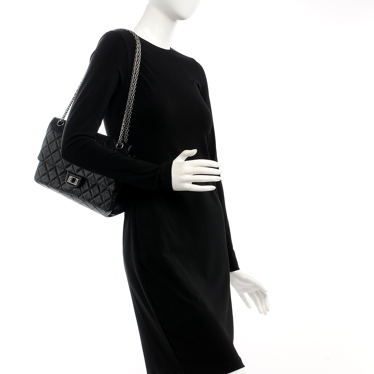 Chanel Aged Calfskin Quilted 2.55 Reissue 226 Flap Black 2 of 7