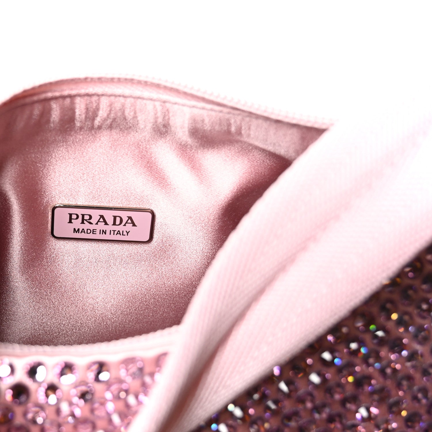 Prada Satin Crystal Mini Re-Edition 2000 Bag Alabastro 6 of 12