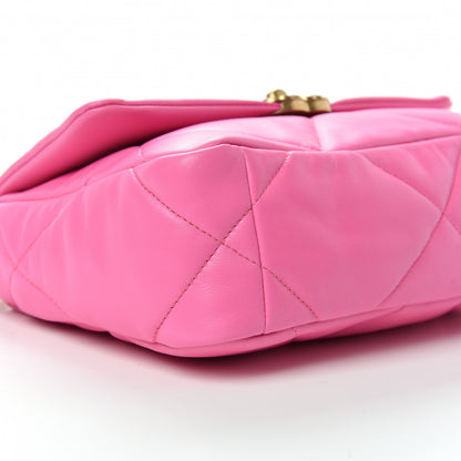 Chanel Lambskin Quilted Medium Chanel 19 Flap Neon Pink 6 of 10