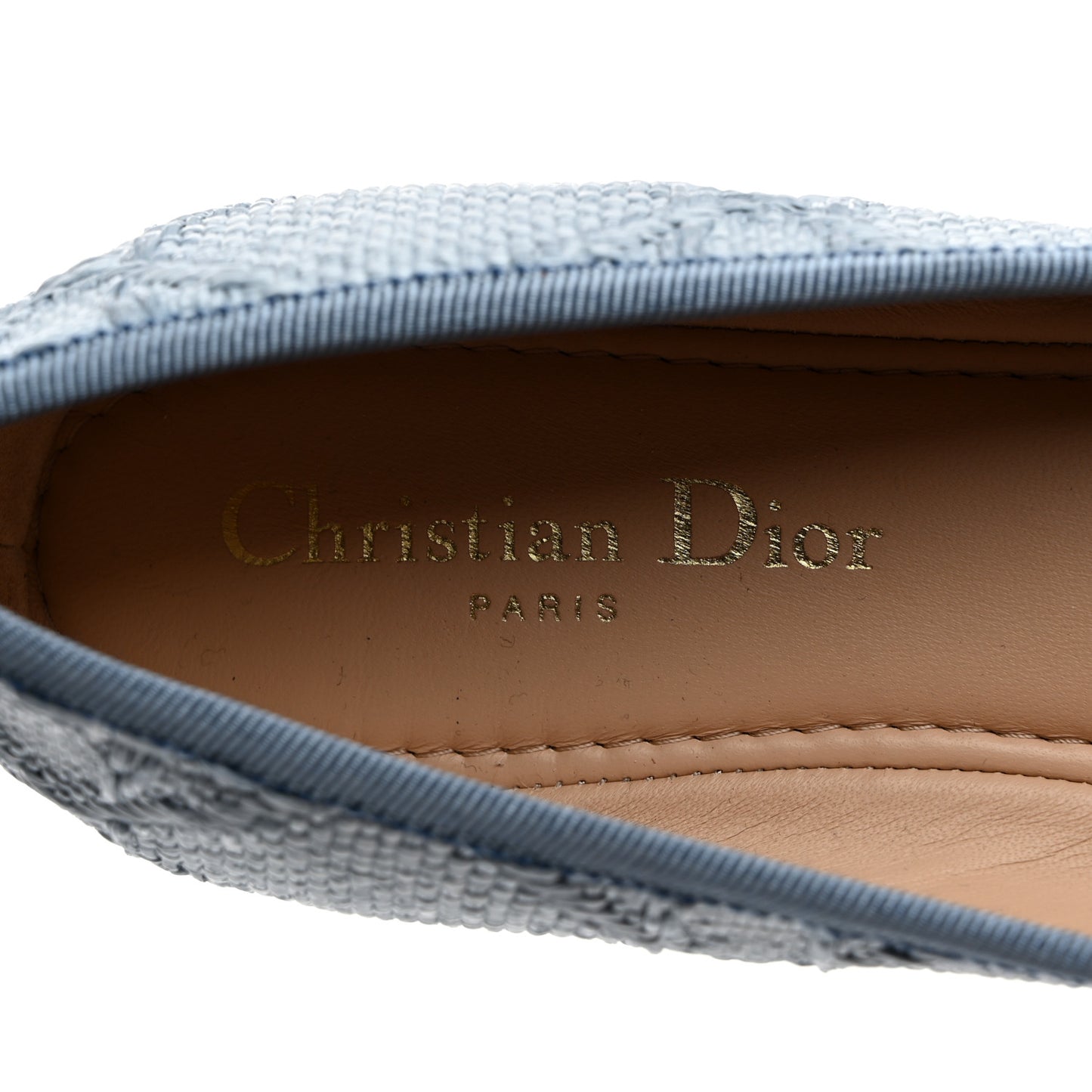 Raffia Cannage Ballet Flat 40.5 Bleu Pastel