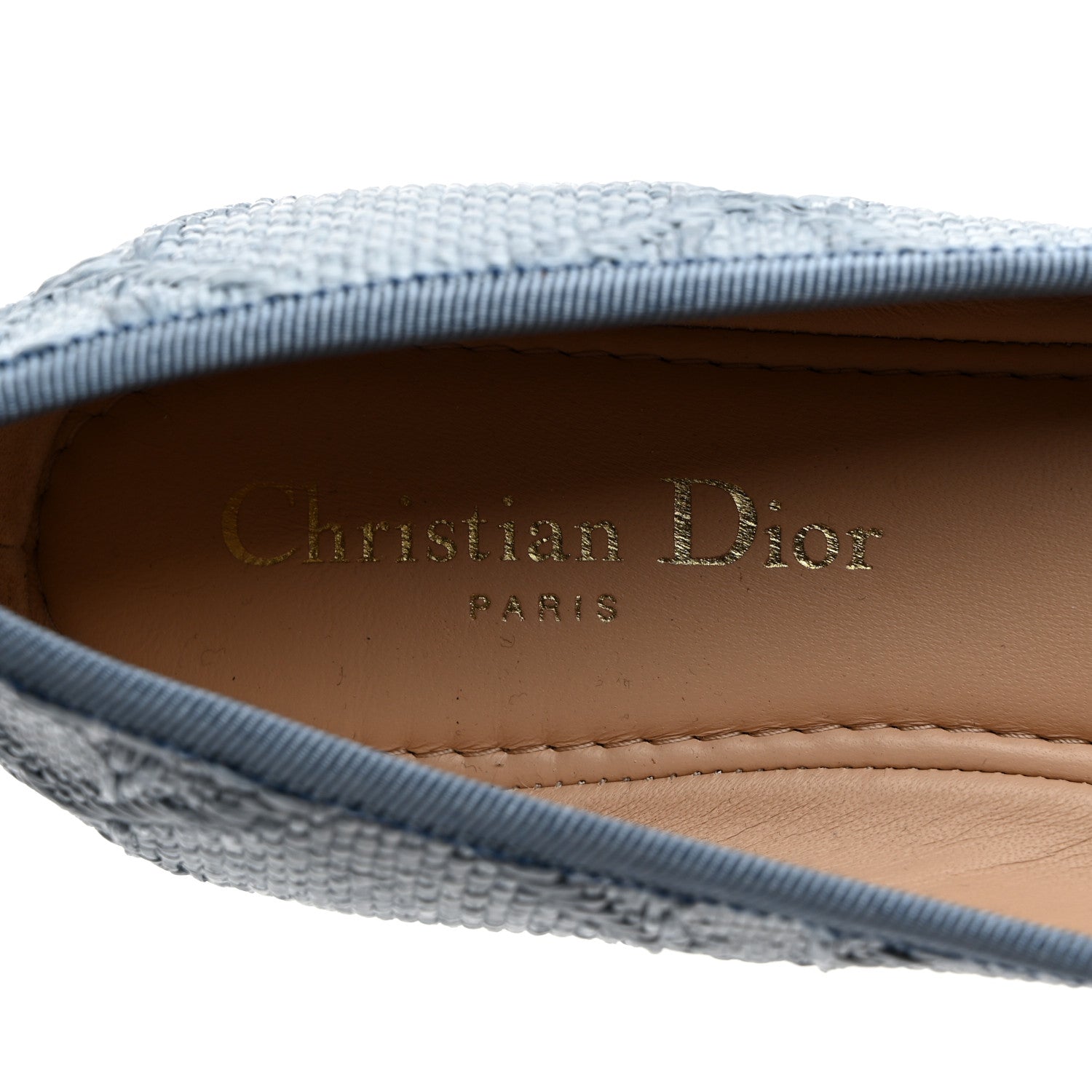 Christian Dior Raffia Cannage Ballet Flat 40.5 Bleu Pastel 6 of 9