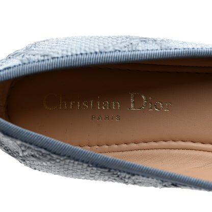 Christian Dior Raffia Cannage Ballet Flat 40.5 Bleu Pastel 6 of 9