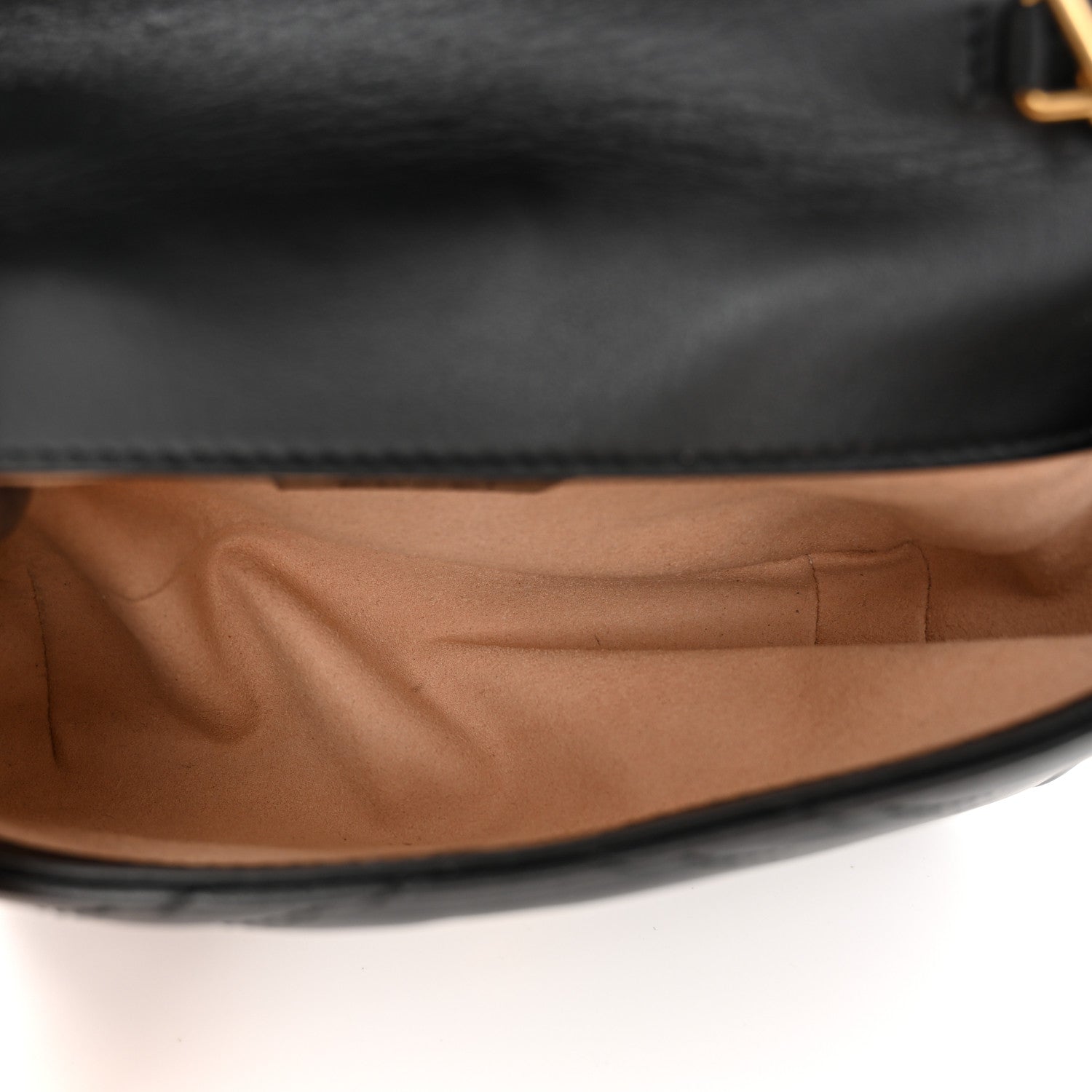 Gucci Calfskin Matelasse Super Mini GG Marmont Shoulder Bag Black 5 of 11