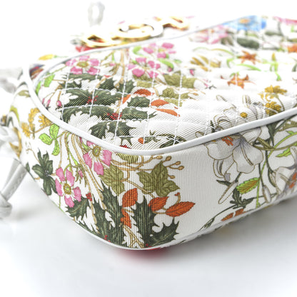 Gucci Canvas Flora Floral Trapuntata Small Zumi Dome Shoulder Bag White 11 of 21