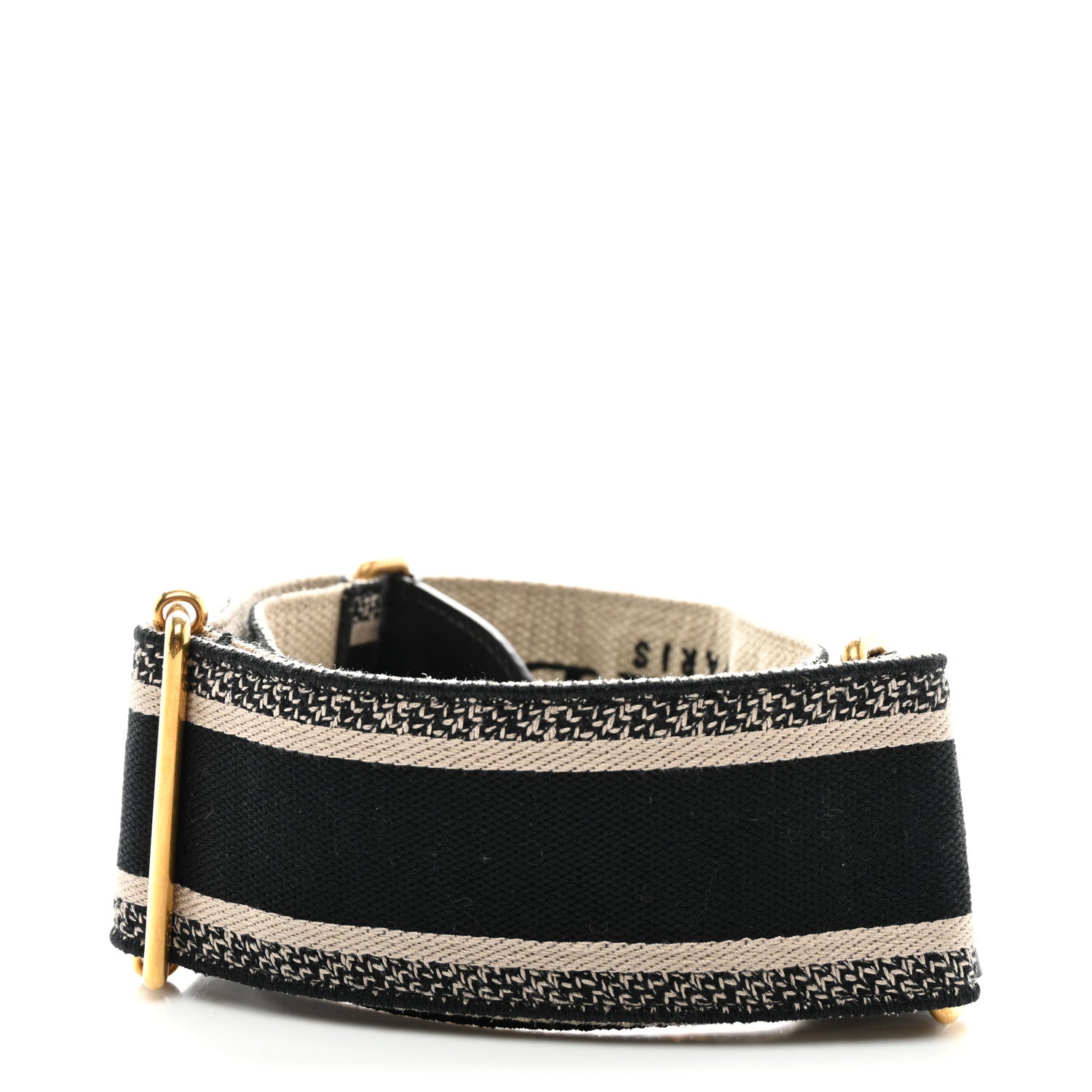 Christian Dior Canvas Embroidered Shoulder Strap Black 2 of 4