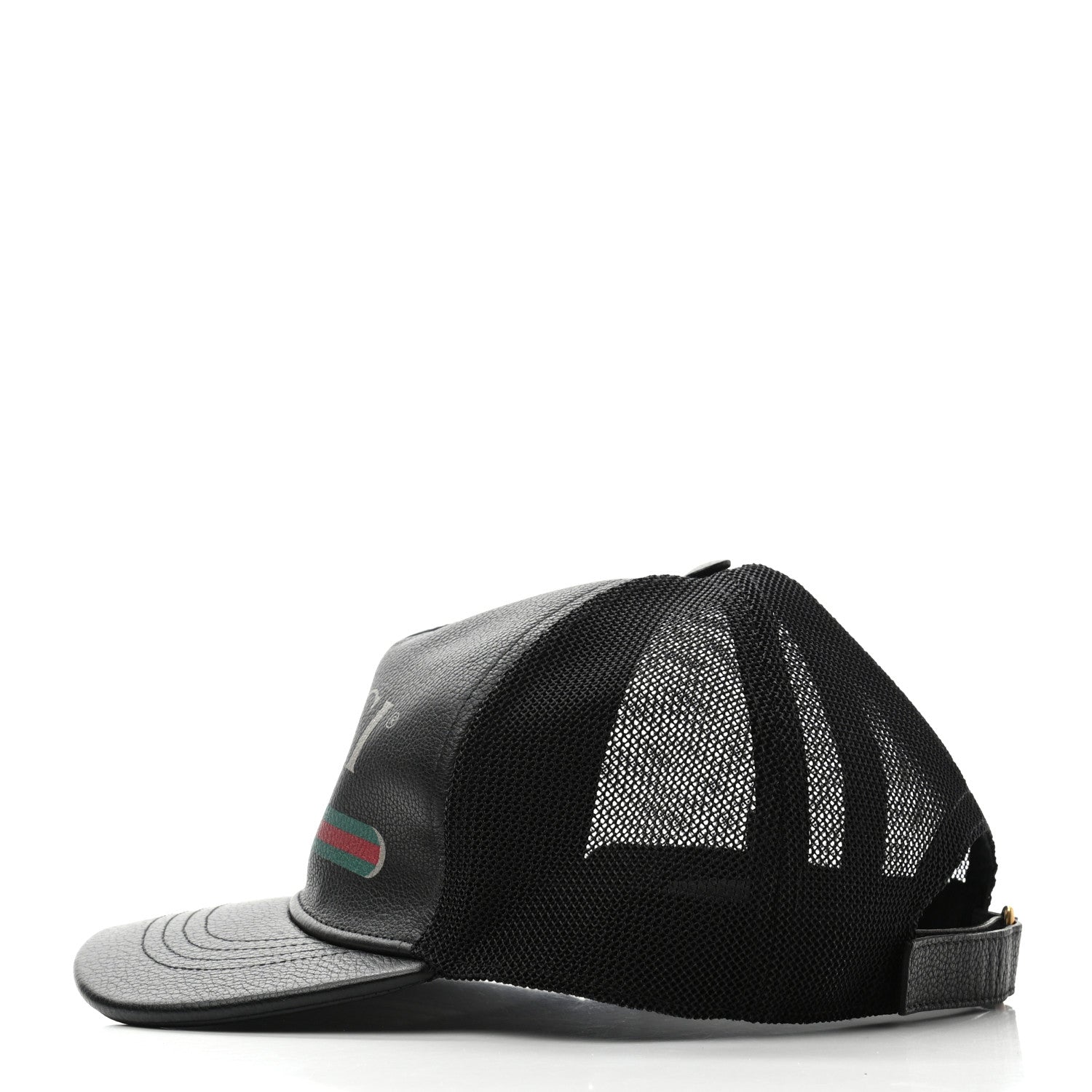 Gucci Grained Calfskin Logo Baseball Hat L Black 3 of 8