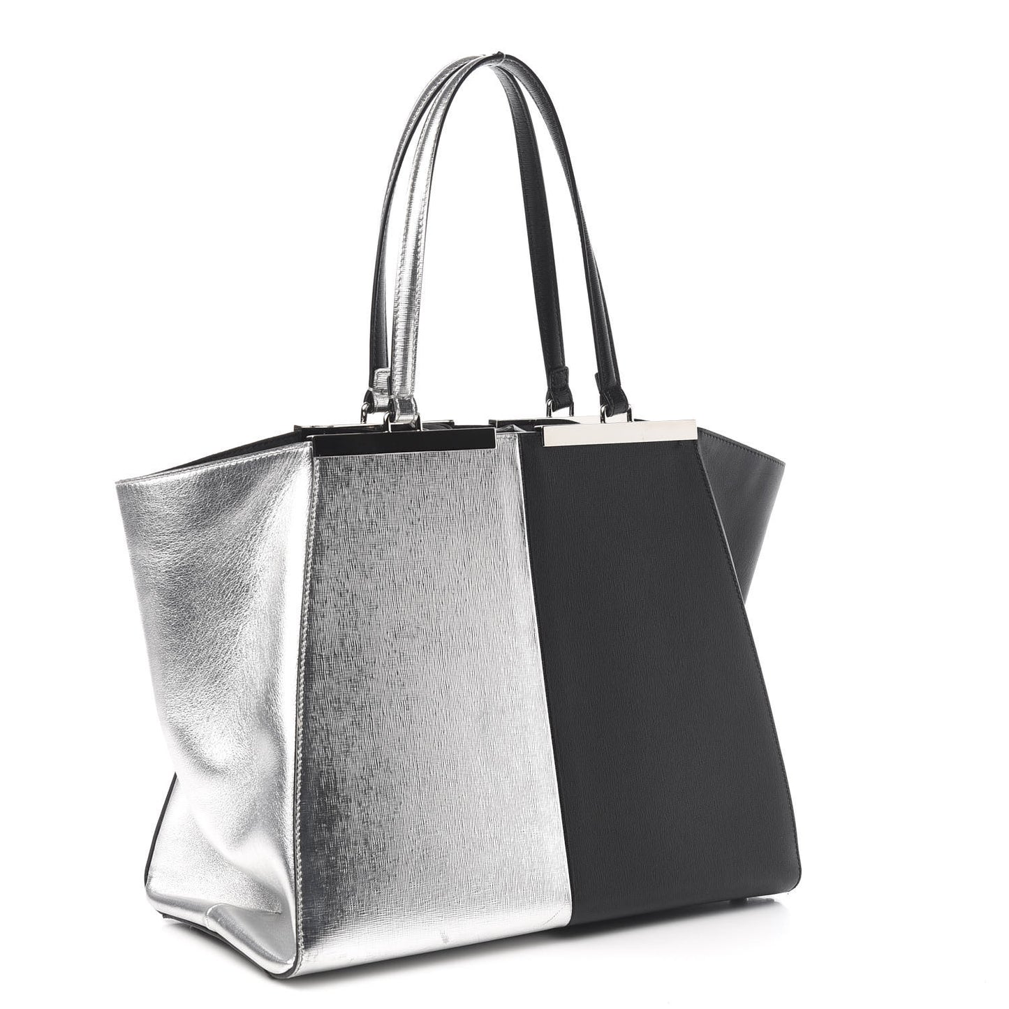 Vitello Elite Bi Color 3Jours Tote Argento Black