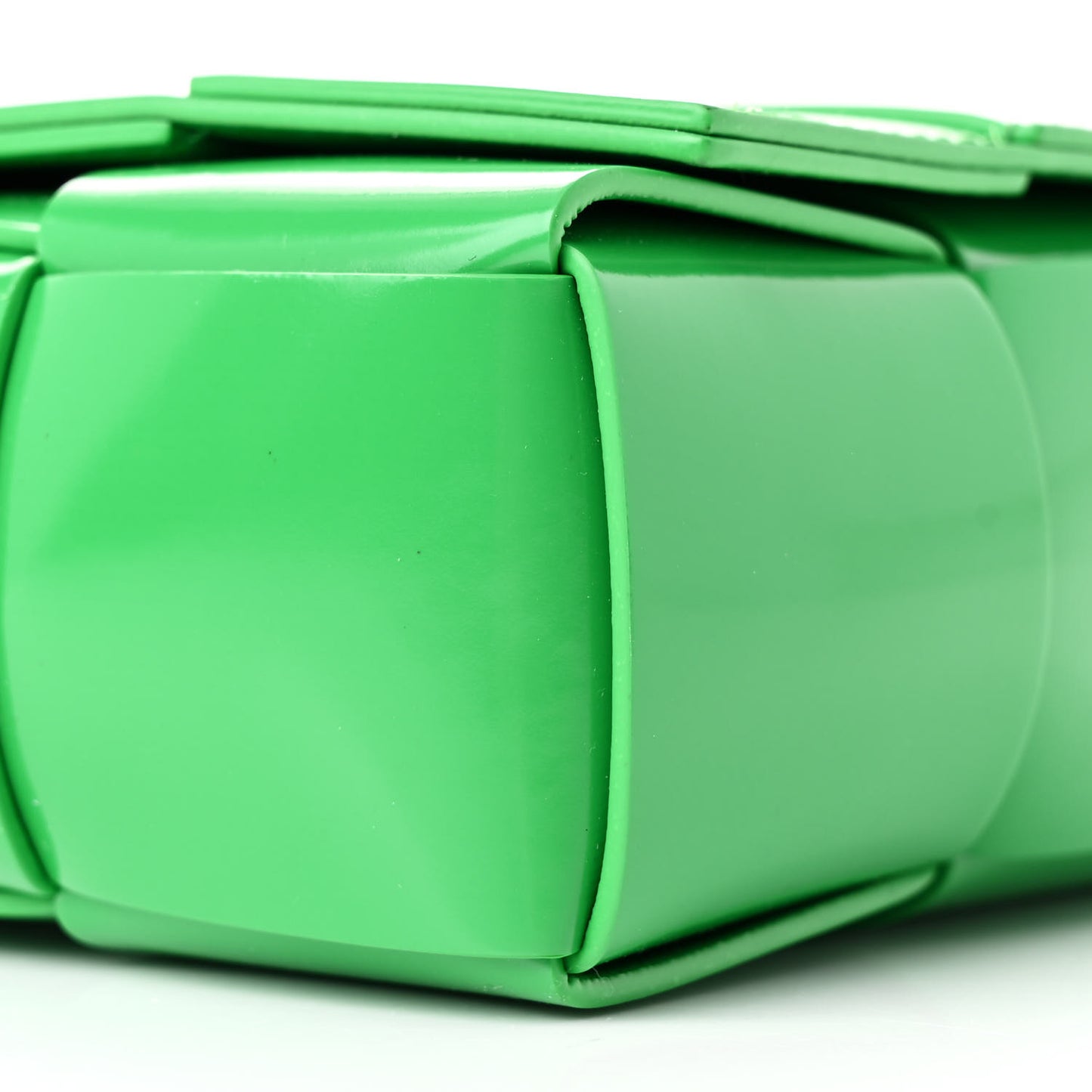 Patent Maxi Intrecciato Cassette Crossbody Bag Grass