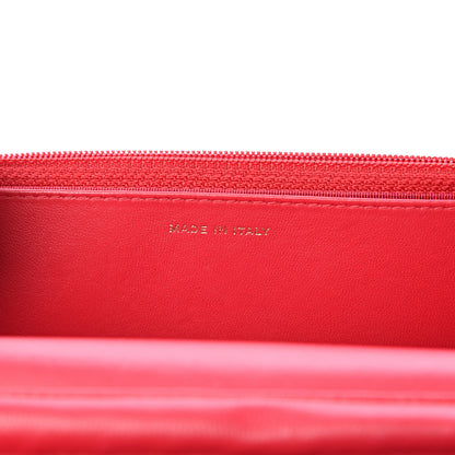 Chanel Lambskin Quilted Wallet On Chain WOC Red 6 of 15