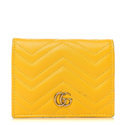 Gucci Calfskin Matelasse GG Marmont Card Case Stone Topaz 1 of 11