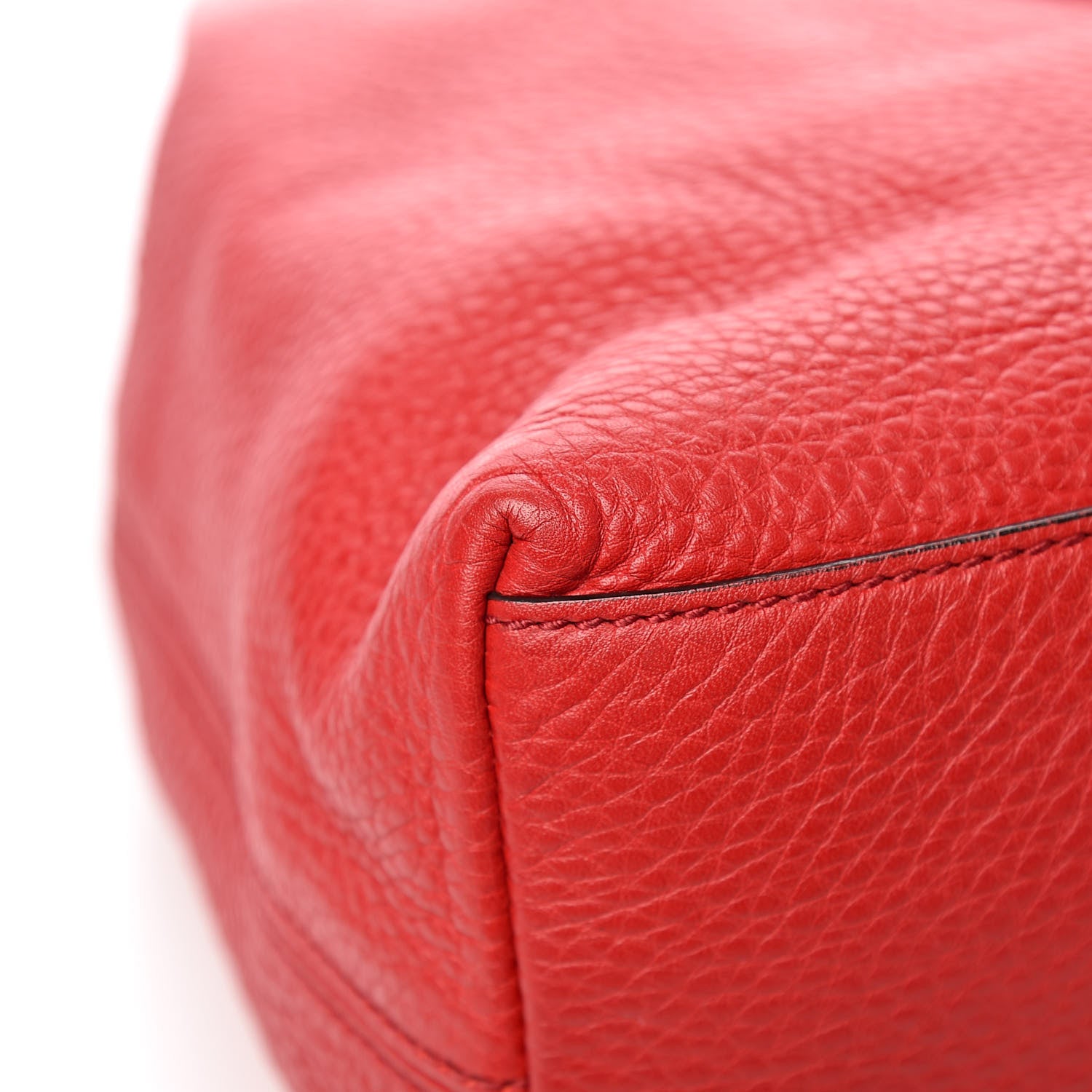 Gucci Pebbled Calfskin Medium Soho Chain Shoulder Bag Tabasco Red 8 of 14