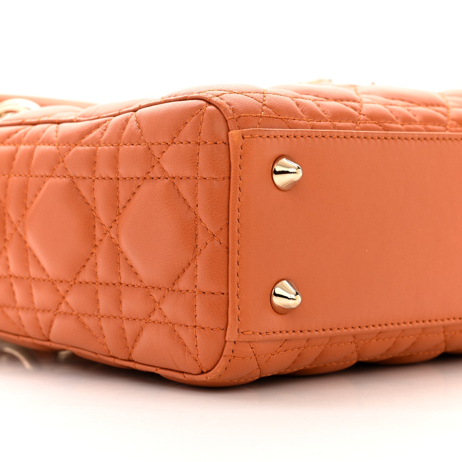 Christian Dior Lambskin Cannage Small Lucky Badges My Lady Dior Orange 9 of 10