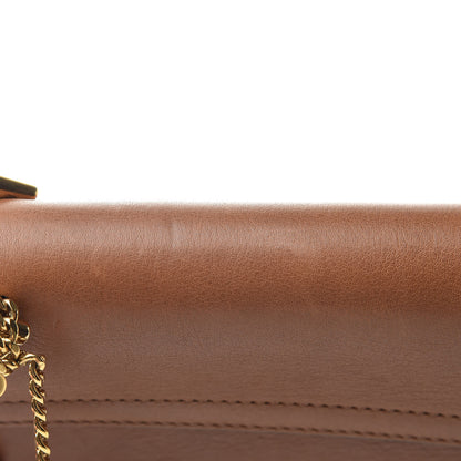 Chloe Calfskin Raffia Drew Chain Shoulder Bag Caramel 11 of 11