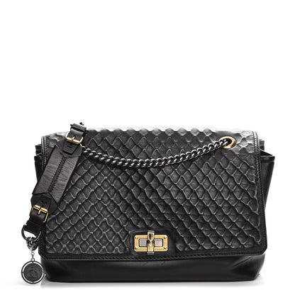 Lanvin Hammered Calfskin Large Happy Edgy Shoulder Bag Black 1 of 8