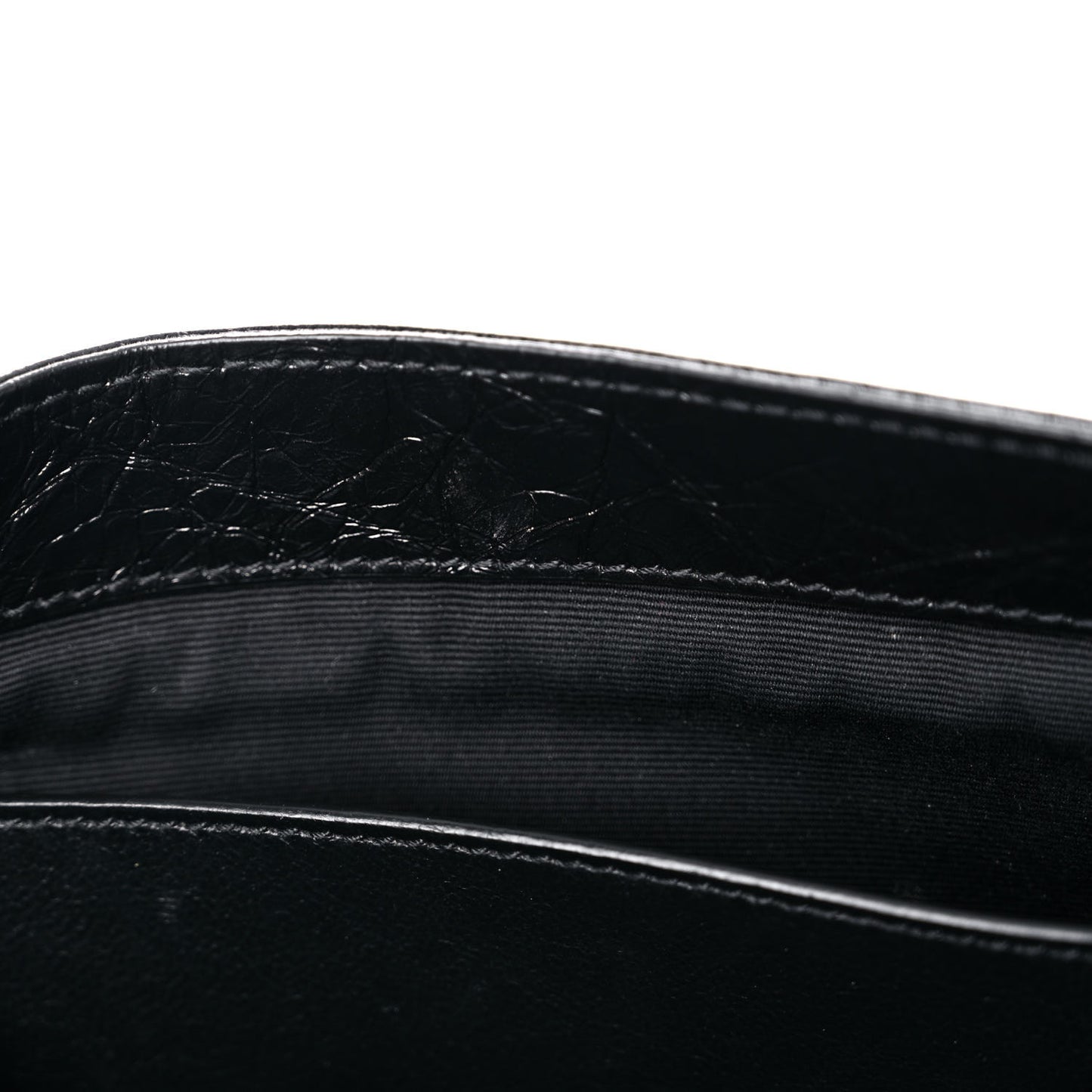 Crinkled Calfskin Matelasse Monogram Medium Niki Chain Satchel Black