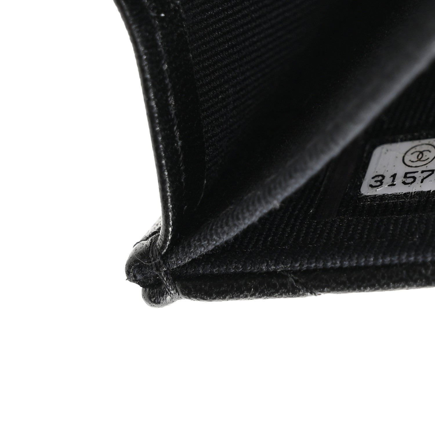 Chanel Lambskin Pearl Quilted CC Flap Card Holder With Chain  Black 8 of 11