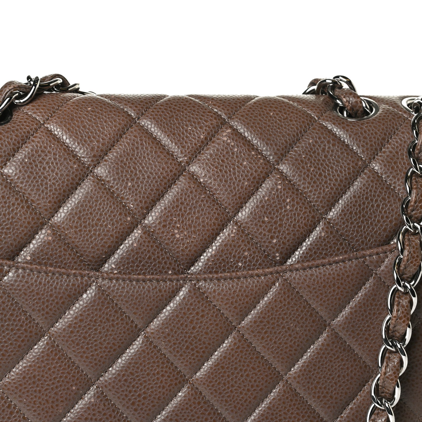 Caviar Quilted Jumbo Single Flap Brown