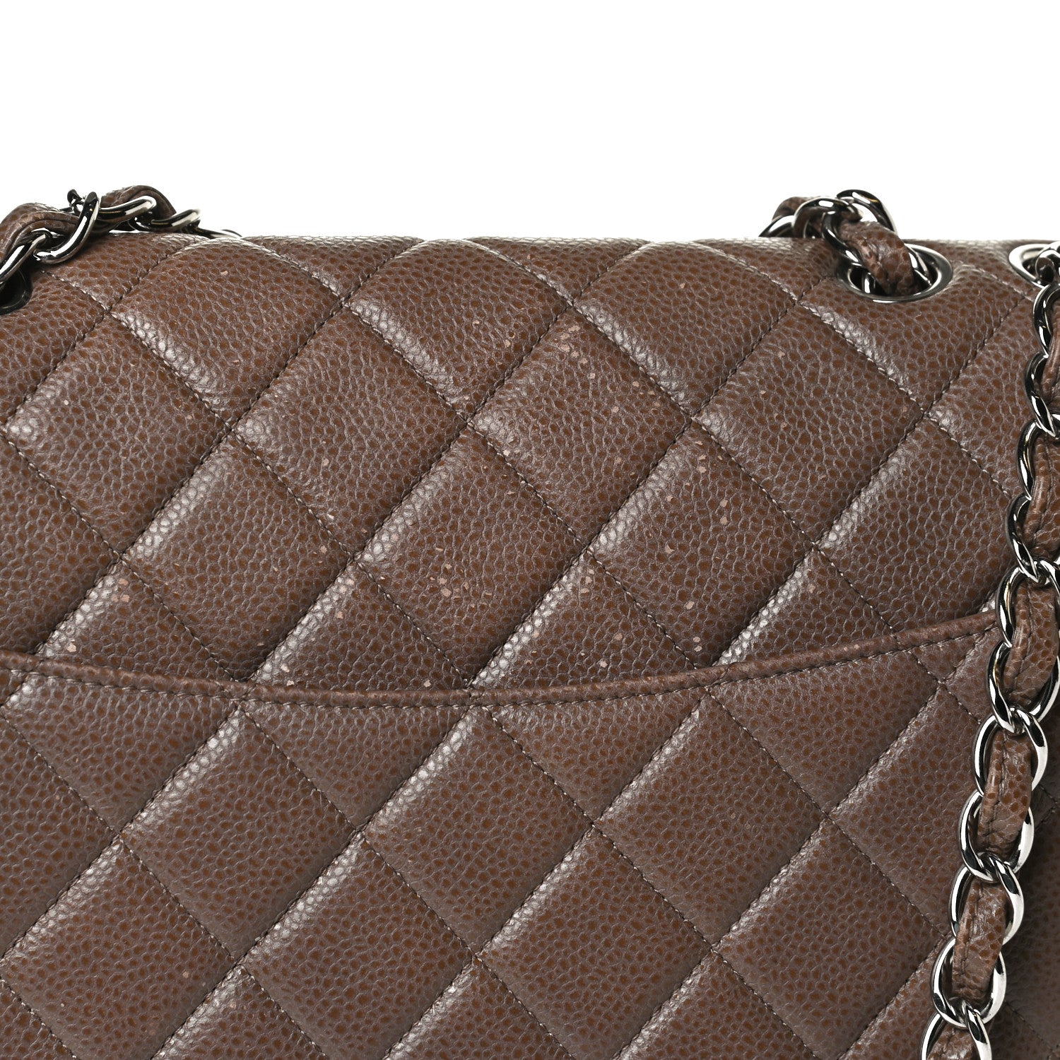 Chanel Caviar Quilted Jumbo Single Flap Brown 14 of 18