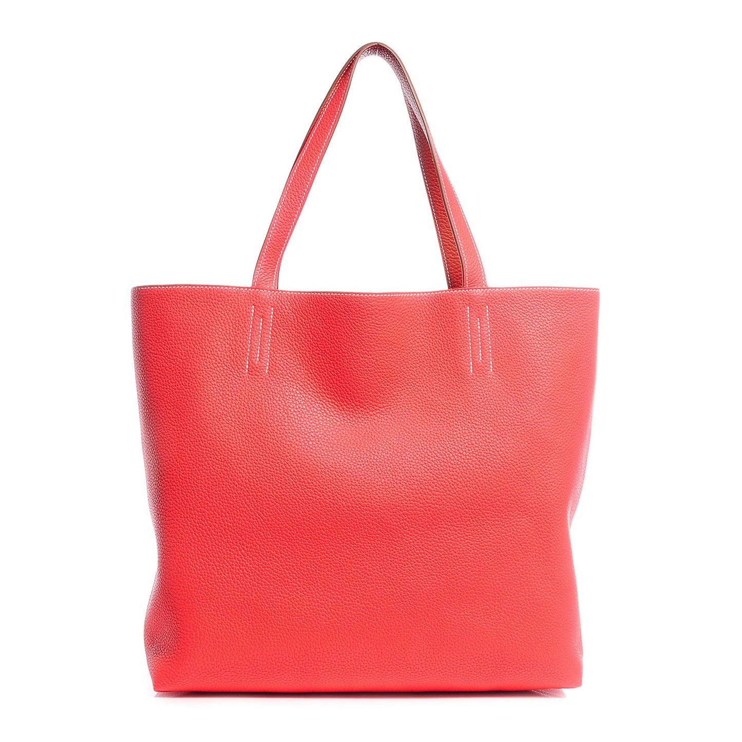 Taurillon Clemence Double Sens 45 Reversible Tote Peony Sanguine