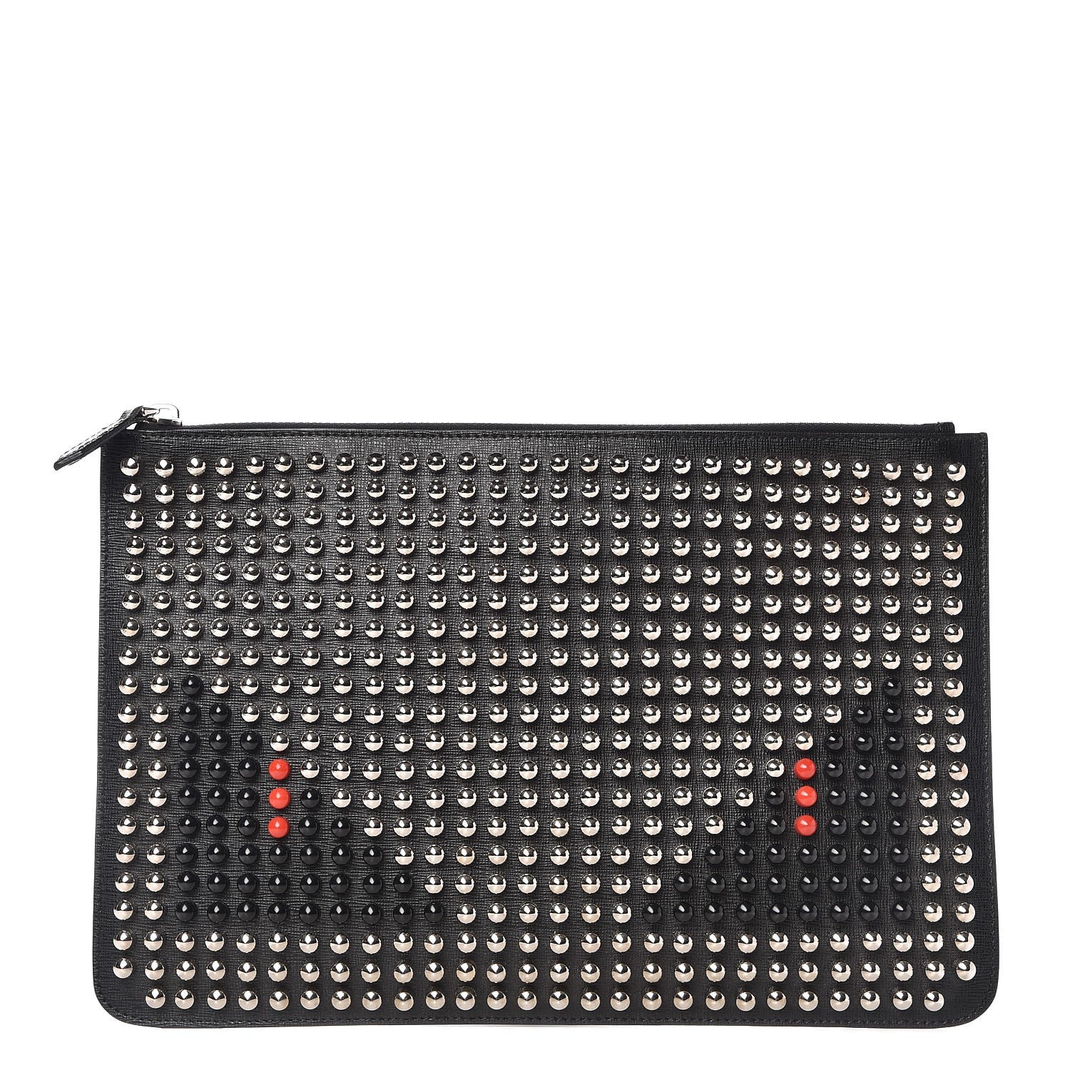 Fendi Vitello Elite Monster Eyes Studded Pouch Black 1 of 7
