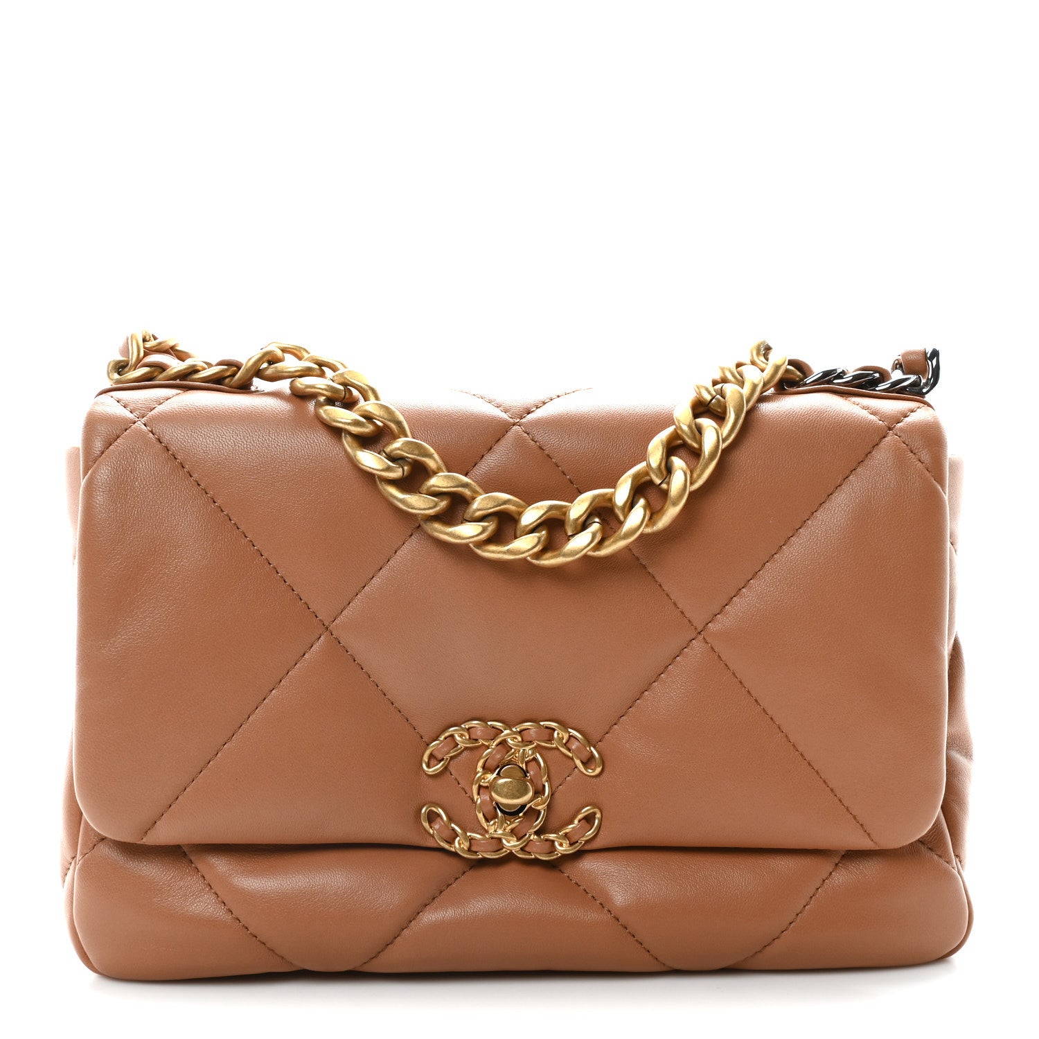 Chanel Lambskin Quilted Medium Chanel 19 Flap Brown 1 of 11
