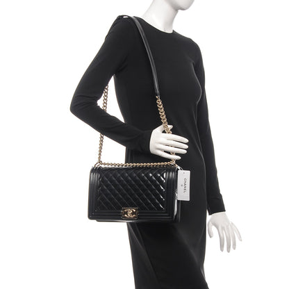 Chanel Iridescent Calfskin Quilted New Medium Boy Flap Black 2 of 8