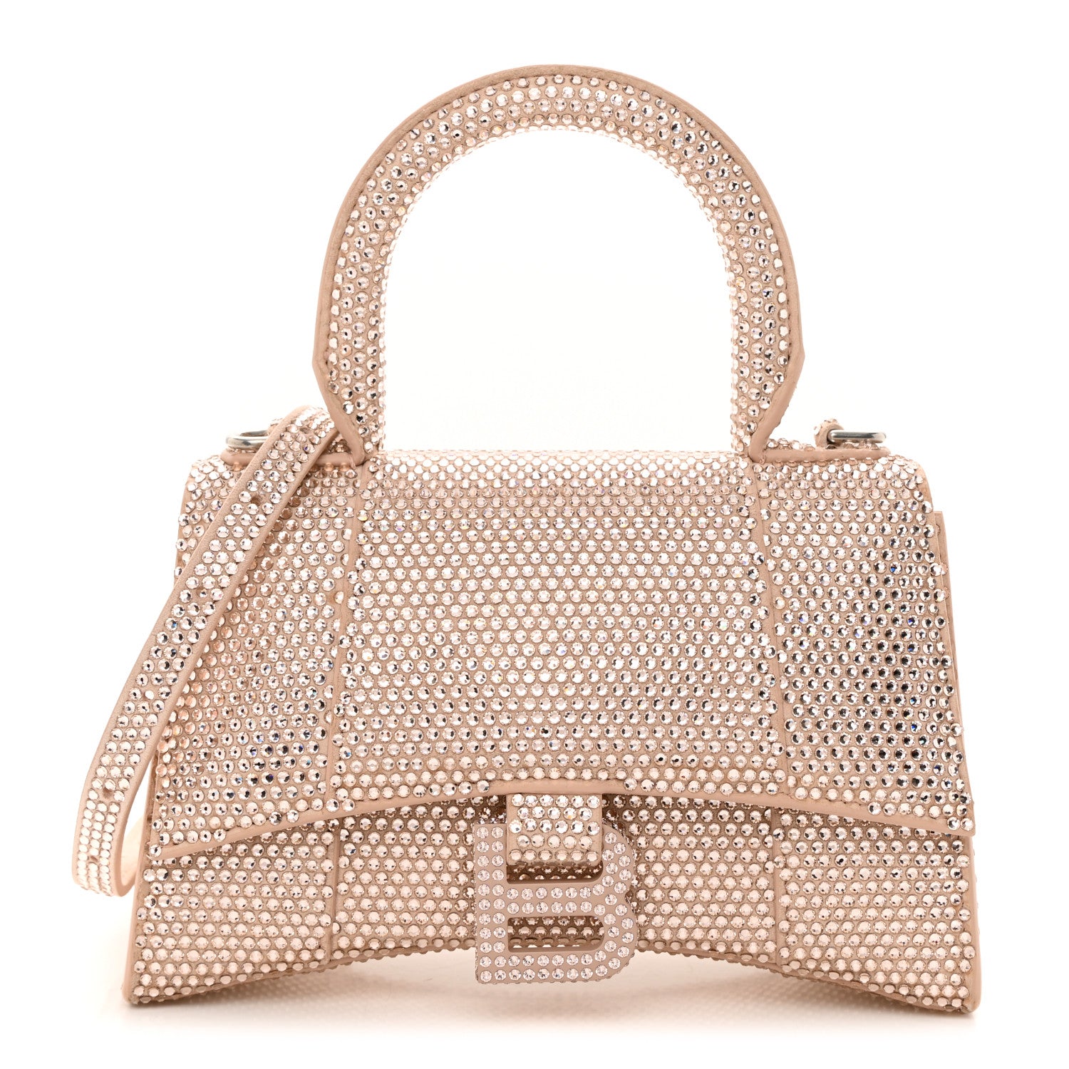 Balenciaga Strass Suede Hourglass Top Handle Bag XS Rose Gold 1 of 15
