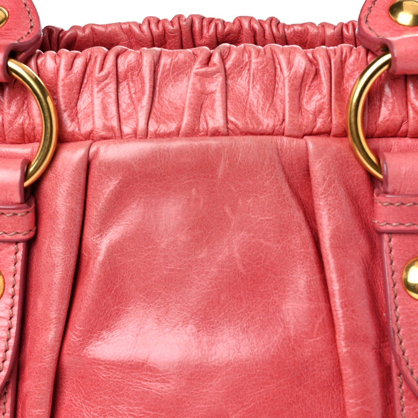 Vitello Lux Gathered Tote Rosa