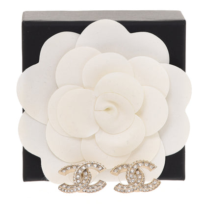 Chanel Crystal Timeless CC Earrings Light Gold 5 of 5