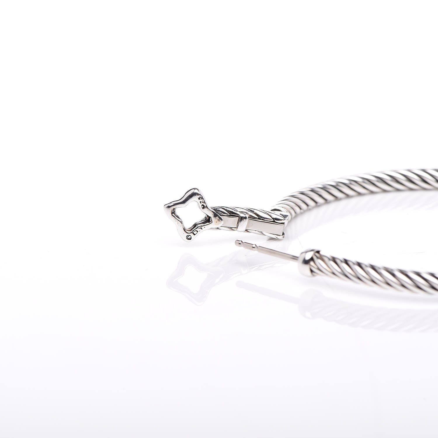 David Yurman Sterling Silver Large Cable Classics Hoop Earrings 5 of 5