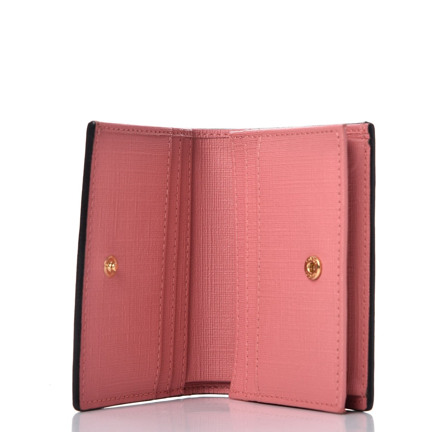 GG Supreme Monogram Face Embroidered Card Case Wallet Pink