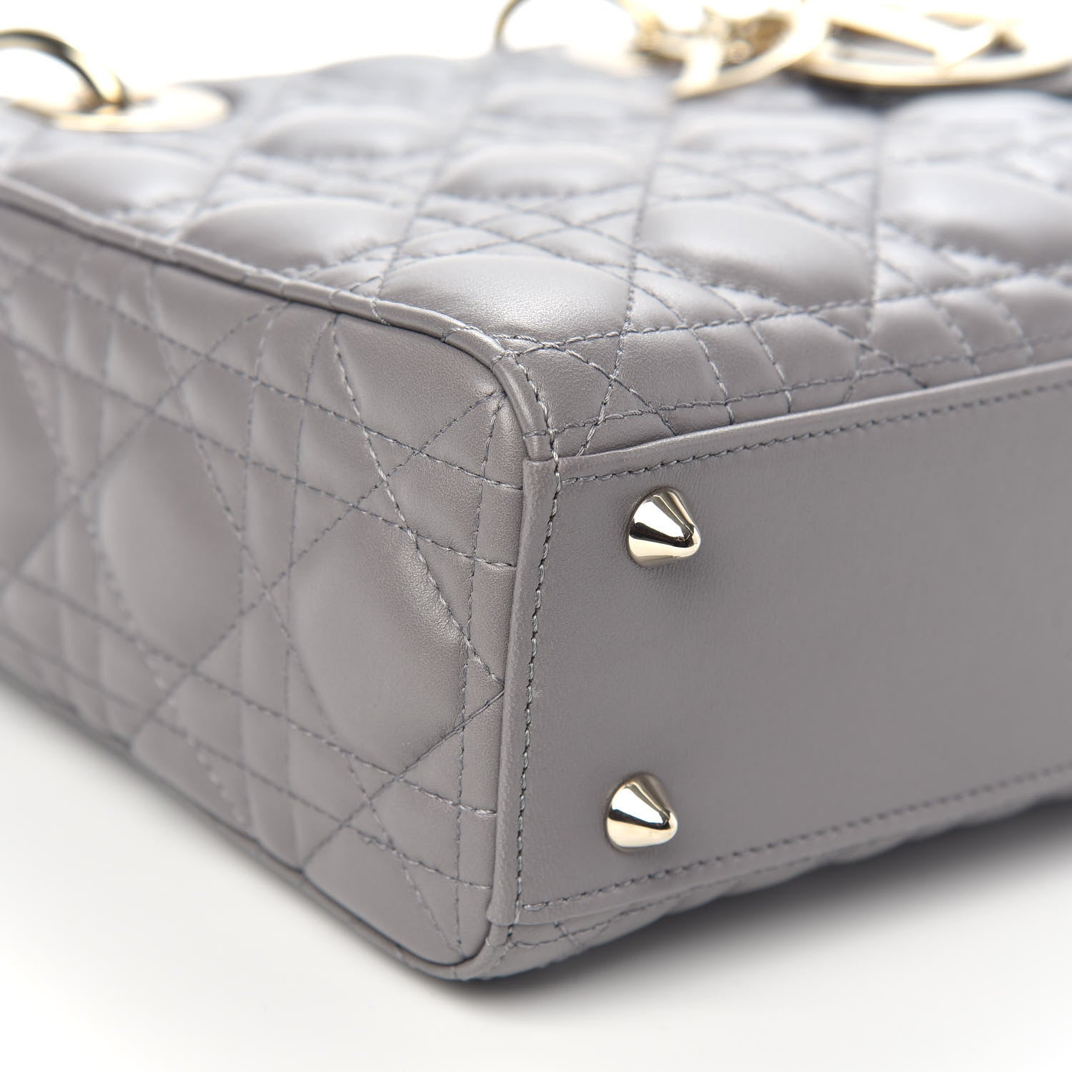 Christian Dior Lambskin Cannage Small My ABCDior Lady Dior Grey 7 of 9